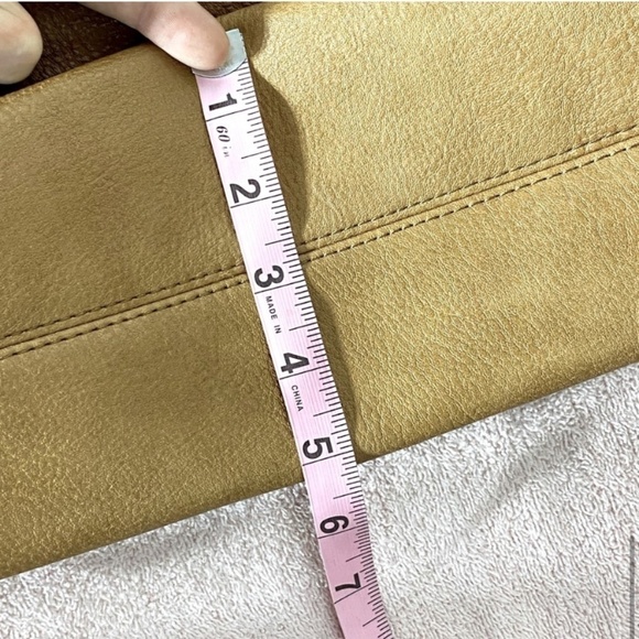 SOLD-Steve Madden Two Tone Brown Tan Leather Tote Bag Shoulder Bag - Picture 14 of 16